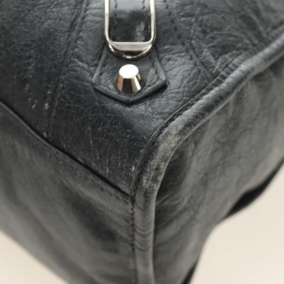 BALENCIAGA The City Hand Bag Leather 2way Gray Silver 115748 Auth yk20478SAM