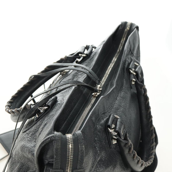 BALENCIAGA The City Hand Bag Leather 2way Gray Silver 115748 Auth yk20478SAM
