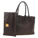 BOTTEGA VENETA INTRECCIATO Cabas PM Bag Leather Brown 141498 Auth yk20479SAV-1