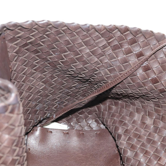 BOTTEGA VENETA INTRECCIATO Cabas PM Bag Leather Brown 141498 Auth yk20479SAV
