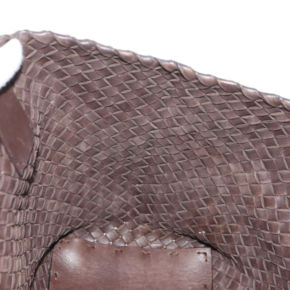 BOTTEGA VENETA INTRECCIATO Cabas PM Bag Leather Brown 141498 Auth yk20479SAV