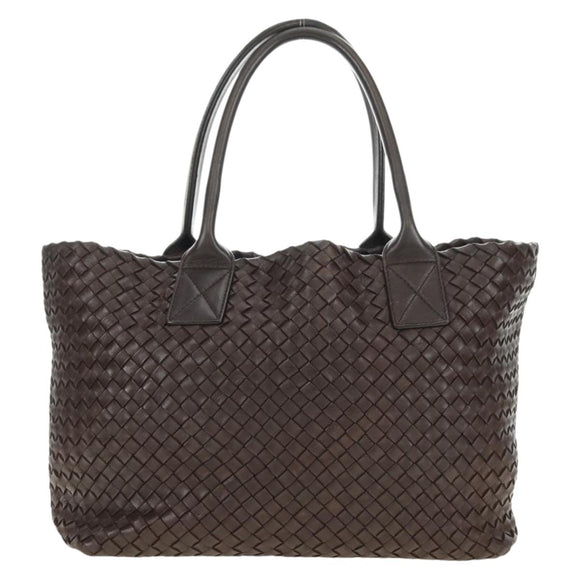 BOTTEGA VENETA INTRECCIATO Cabas PM Bag Leather Brown 141498 Auth yk20479SAV