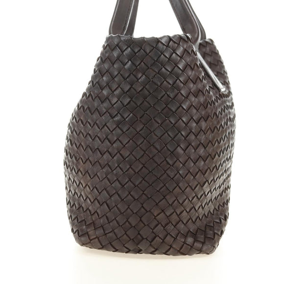 BOTTEGA VENETA INTRECCIATO Cabas PM Bag Leather Brown 141498 Auth yk20479SAV