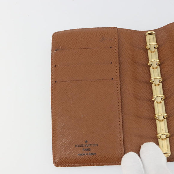 LOUIS VUITTON Monogram Agenda PM Day Planner Cover R20005 LV Auth yk20482