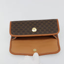 CELINE Macadam Canvas Pouch PVC Leather Black Gold Auth yk20484-8