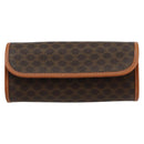 CELINE Macadam Canvas Pouch PVC Leather Black Gold Auth yk20484-13
