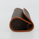 CELINE Macadam Canvas Pouch PVC Leather Black Gold Auth yk20484-3
