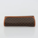 CELINE Macadam Canvas Pouch PVC Leather Black Gold Auth yk20484-5