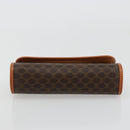CELINE Macadam Canvas Pouch PVC Leather Black Gold Auth yk20484-6