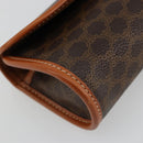 CELINE Macadam Canvas Pouch PVC Leather Black Gold Auth yk20484-14