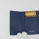 PRADA Key Case Safiano leather Blue Auth yk20485M-21