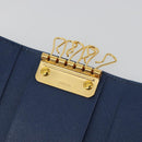 PRADA Key Case Safiano leather Blue Auth yk20485M-22