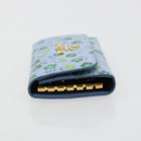 PRADA Key Case Safiano leather Blue Auth yk20485M-4