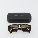 CHANEL Sunglasses Plastic Brown Gold CC Auth yk20489M-12