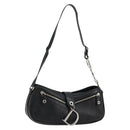 Christian Dior Shoulder Bag Leather Black Silver Auth yk20491SM-1