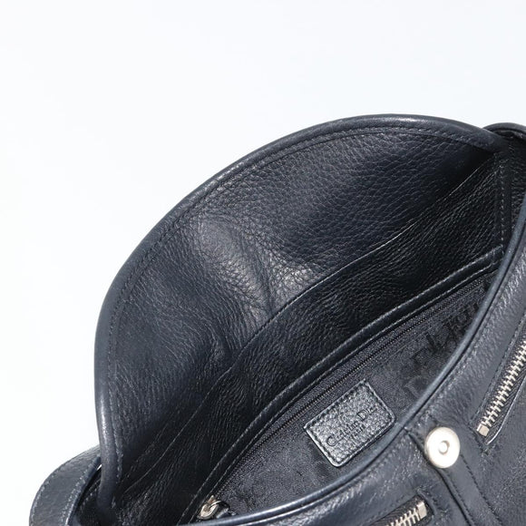 Christian Dior Shoulder Bag Leather Black Silver Auth yk20491SM