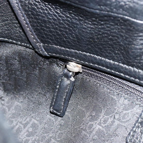 Christian Dior Shoulder Bag Leather Black Silver Auth yk20491SM