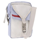PRADA Sports Line Shoulder Bag Nylon Blue Silver Auth yk20492A-1