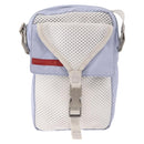 PRADA Sports Line Shoulder Bag Nylon Blue Silver Auth yk20492A-13
