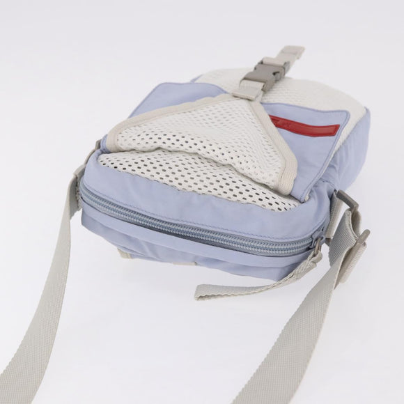 PRADA Sports Line Shoulder Bag Nylon Blue Silver Auth yk20492A