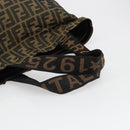 FENDI Zucca Canvas Tote Bag Black Brown gold Auth yk20496A-7