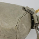 Miu Miu Hand Bag Leather Gray Gold Auth yk20498A-9