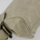 Miu Miu Hand Bag Leather Gray Gold Auth yk20498A-14