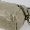 Miu Miu Hand Bag Leather Gray Gold Auth yk20498A-15