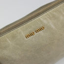 Miu Miu Hand Bag Leather Gray Gold Auth yk20498A-17