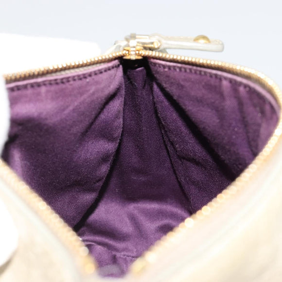 Miu Miu Hand Bag Leather Gray Gold Auth yk20498A