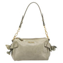 Miu Miu Hand Bag Leather Gray Gold Auth yk20498A-13