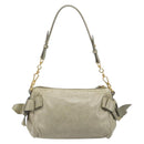 Miu Miu Hand Bag Leather Gray Gold Auth yk20498A-2