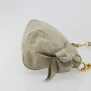 Miu Miu Hand Bag Leather Gray Gold Auth yk20498A-3