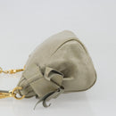 Miu Miu Hand Bag Leather Gray Gold Auth yk20498A-4