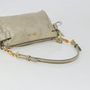 Miu Miu Hand Bag Leather Gray Gold Auth yk20498A-7