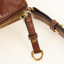 Miu Miu Hand Bag Leather 2way Brown Gold Auth yk20499SAM-24