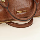 Miu Miu Hand Bag Leather 2way Brown Gold Auth yk20499SAM-7