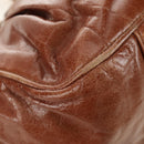 Miu Miu Hand Bag Leather 2way Brown Gold Auth yk20500SAM-19