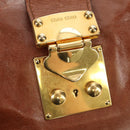 Miu Miu Hand Bag Leather 2way Brown Gold Auth yk20500SAM-22