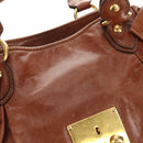 Miu Miu Hand Bag Leather 2way Brown Gold Auth yk20500SAM-23