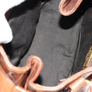 Miu Miu Hand Bag Leather 2way Brown Gold Auth yk20500SAM-10