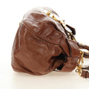 Miu Miu Hand Bag Leather 2way Brown Gold Auth yk20500SAM-4