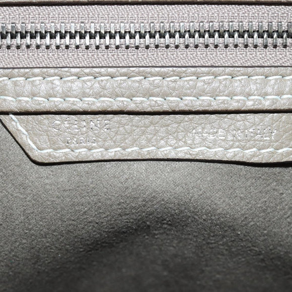 CELINE Luggage Mini Shopper Hand Bag Leather Gray Silver Auth yk20501SAM