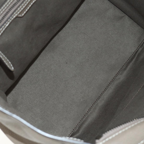 CELINE Luggage Mini Shopper Hand Bag Leather Gray Silver Auth yk20501SAM