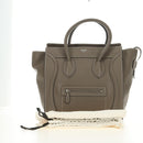 CELINE Luggage Mini Shopper Hand Bag Leather Gray Silver Auth yk20501SAM-12