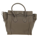 CELINE Luggage Mini Shopper Hand Bag Leather Gray Silver Auth yk20501SAM-2