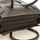 CELINE Luggage Mini Shopper Hand Bag Leather Gray Silver Auth yk20501SAM-6