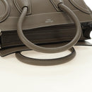 CELINE Luggage Mini Shopper Hand Bag Leather Gray Silver Auth yk20501SAM-7