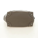 CELINE Luggage Mini Shopper Hand Bag Leather Gray Silver Auth yk20501SAM-5