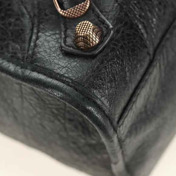 BALENCIAGA The Giant City Bag Leer 2way Zwart Goud 281770 Auth yk20502SAM